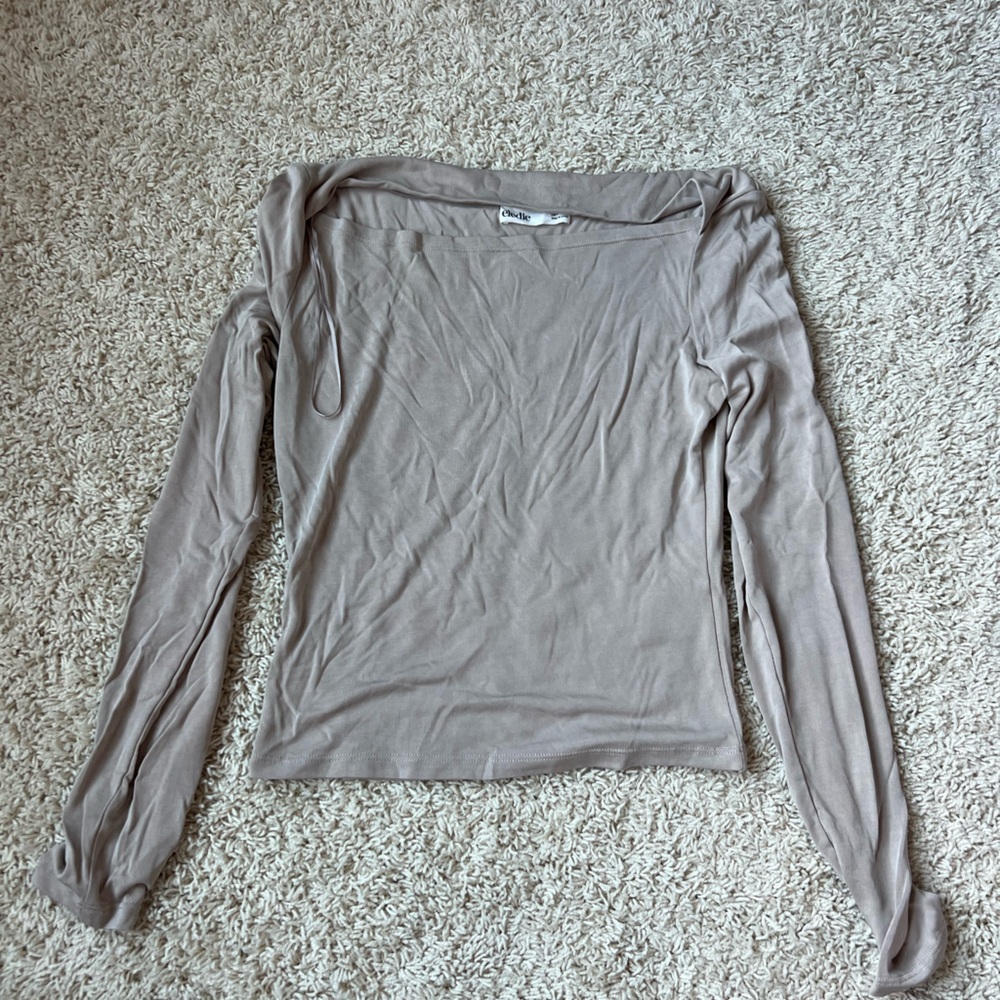 Abound Taupe Long Sleeve Women's Blouse
